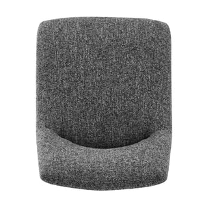 Viona Fabric Swivel Dining Side Chair In Blazer Dark Gray (Set of 2)