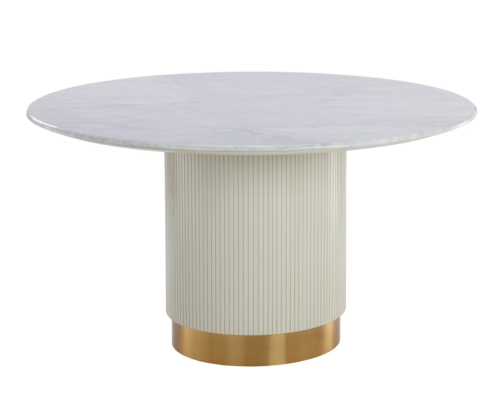 PALOMA DINING TABLE - ROUND - WHITE MARBLE - 54"