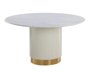 PALOMA DINING TABLE - ROUND - WHITE MARBLE - 54"