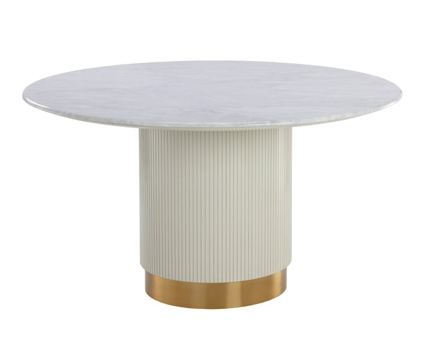 PALOMA DINING TABLE - ROUND - WHITE MARBLE - 54"