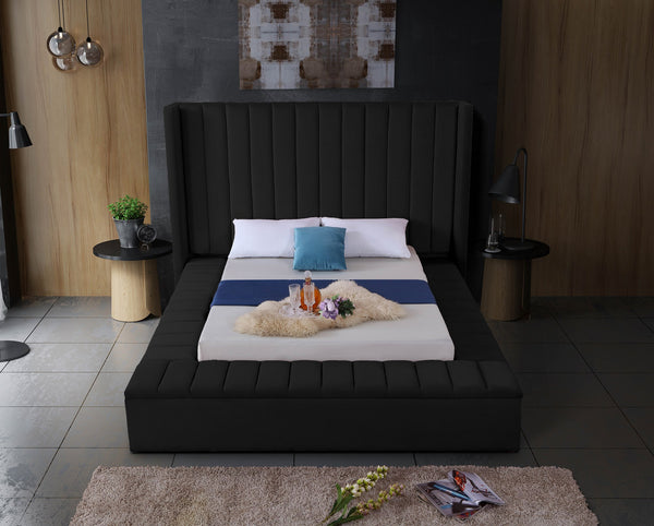 Joanne King Bed In Black Velvet