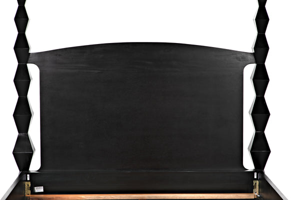Brancusi Bed, Queen, Hand Rubbed Black