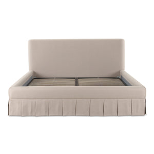 Maren Queen Bed in Beige Upholstery