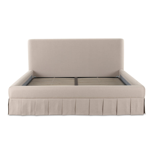 Maren Queen Bed in Beige Upholstery