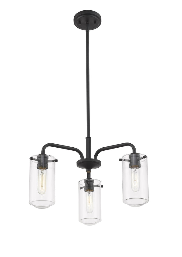 Delaney 3 Light Chandelier in Matte Black Finish