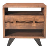 Madagascar Nightstand with Drawer and Steel Legs