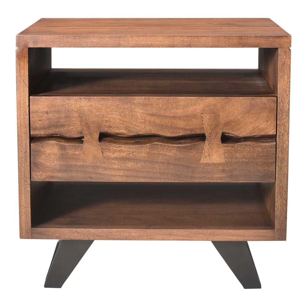 Madagascar Nightstand with Drawer and Steel Legs