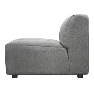 Moe's Lyric Slipper Chair in Grey with Channel Stitching