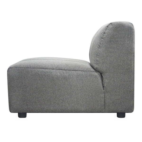 Moe's Lyric Slipper Chair in Grey with Channel Stitching