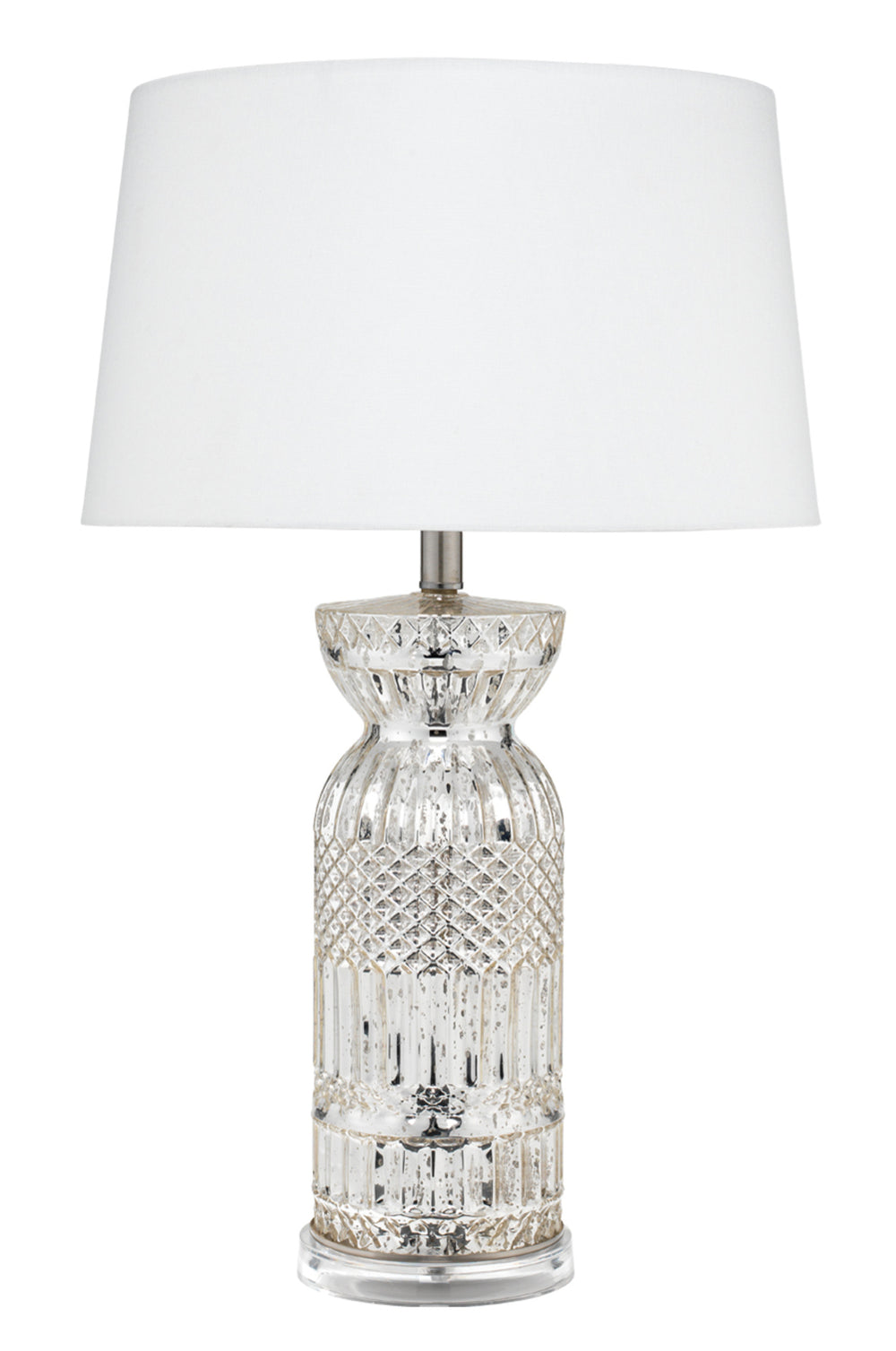 Isla Glass Table Lamp, Silver