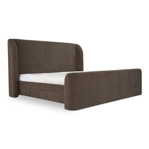Sophia King Storage Bed in Brown with Drawers