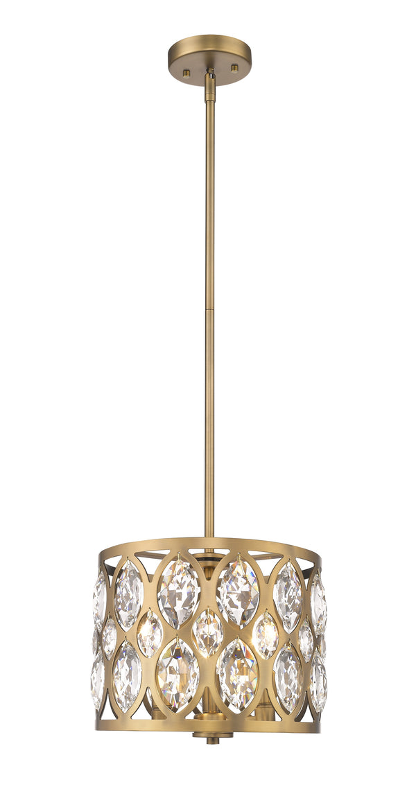 Dealey 3 Light Chandelier in Heirloom Brass Finish