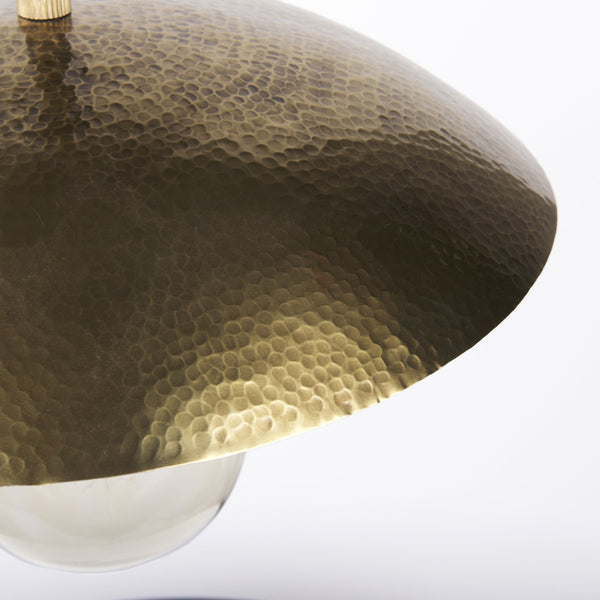 Garnet 13L x 13W Gold Hammered Metal Pendant Light