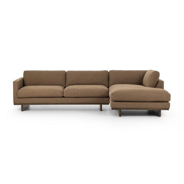 Everly 2-Piece Sectional In Antwerp Cafe And Terra Brown Parawood