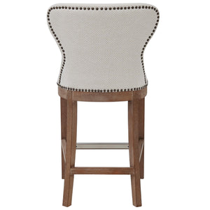 Dorsey Fabric Counter Stool Drift Wood Legs In Cardiff Cream 