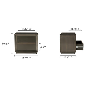 Moe's Dawson Nightstand in Deep Bronze