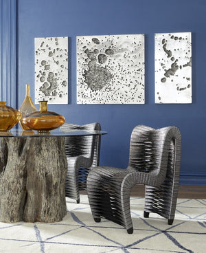 Splotch Wall Art, Silver, Rectangle - C