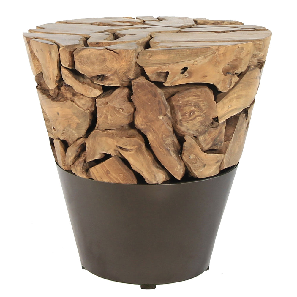 Bruno KD Reclaimed Teak Side/ End Table, Natural 