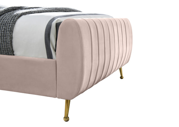 Marcos Twin Bed In Pink Velvet