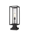 Dunbroch 1 Light Outdoor Pier Mounted Fixture in Black Finish