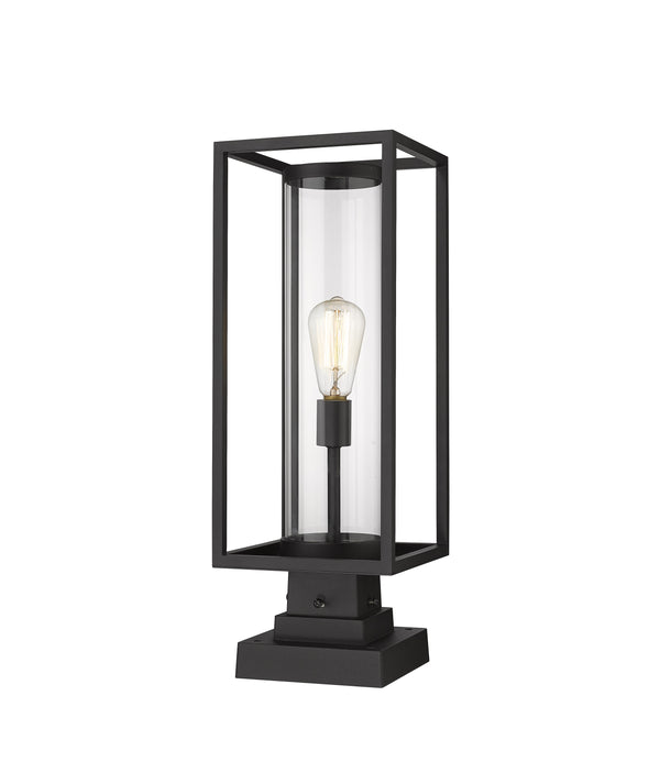 Dunbroch 1 Light Outdoor Pier Mounted Fixture in Black Finish