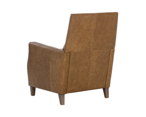 FLORENZI LOUNGE CHAIR - COGNAC LEATHER