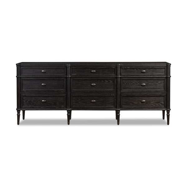 Toulouse 9 Drawer Dresser In Dstrssd Black
