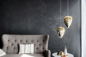 Conia Brass Mini Plug-In Pendant with White Cord