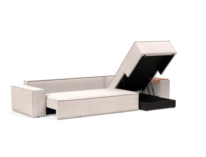 NEWILLA SOFA BED W/LOUNGER 57"X118", W/WIDE ARM RESTS