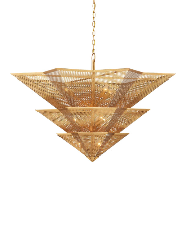 Hanway Chandelier In Antique Gold Leaf