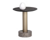 Monaco End Table - Gold - Light Grey Marble / Charcoal Grey
