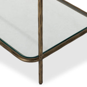 Swinton Bookcase In Hammered Aged Brass