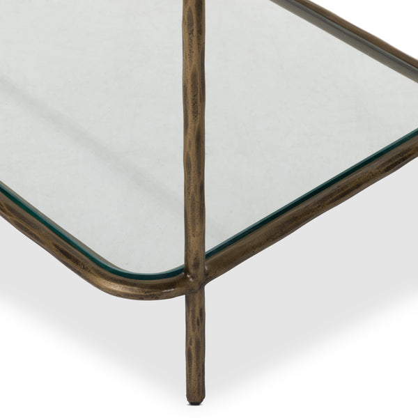 Swinton Bookcase In Hammered Aged Brass