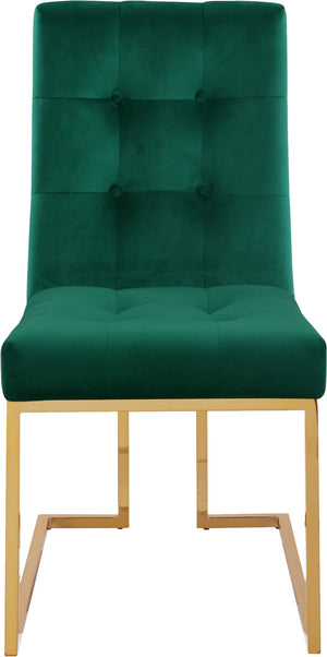Benny Dining Chair In Green Velvet