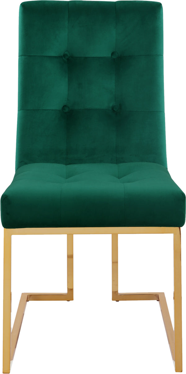 Benny Dining Chair In Green Velvet