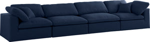 Carmen Cloud Modular Sofa In Navy Linen Fabric
