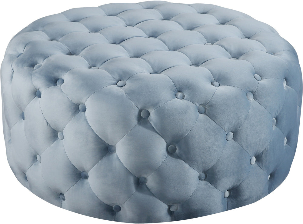 Percy Ottoman/Bench In Sky Blue Velvet