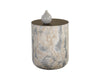 Diaz End Table - Marble Look - Antique Brass