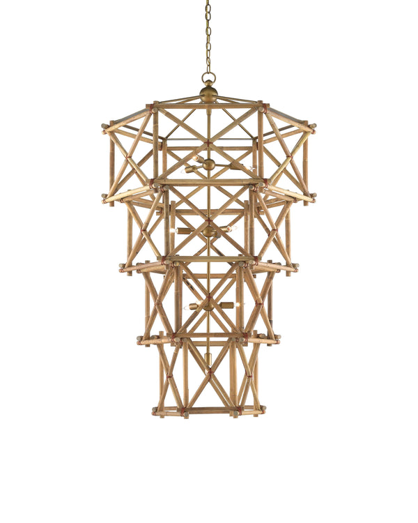 Kingali Grande Chandelier In Natural & New Brass
