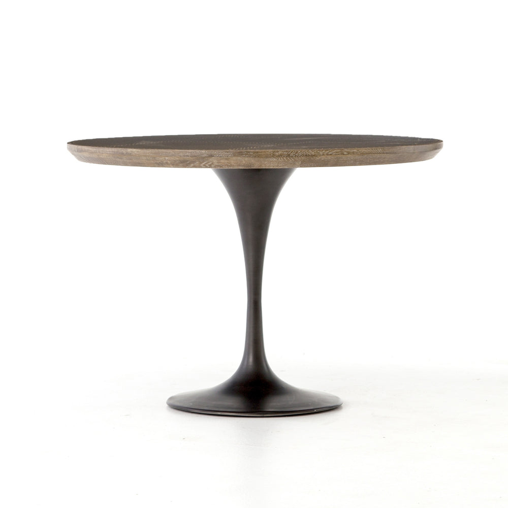 Powell Dining Table 42" - Patchwork Brass-Clad Top