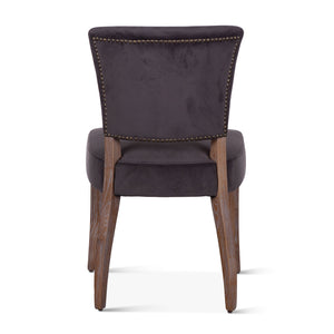 Mindy Side Chair in Asphalt Velvet with Napolean Leg