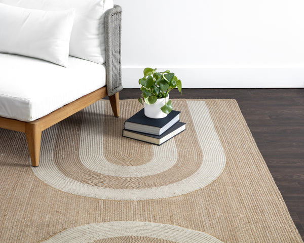 DERBY HAND-WOVEN RUG - SAND / CREAM - 10' X 14'