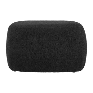 Carlese Boucle Small Ottoman, Palladian Charcoal