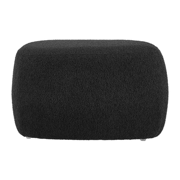 Carlese Boucle Small Ottoman, Palladian Charcoal