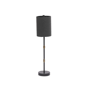 Maurice Table Lamp In Matte Black Plaster And Antiqued Iron And Antique Brass Iron