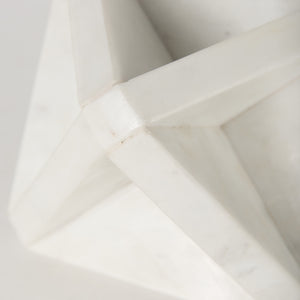 Sophia 5.5 L x 5.5 W x 8.5 H White Marble Decor Stand