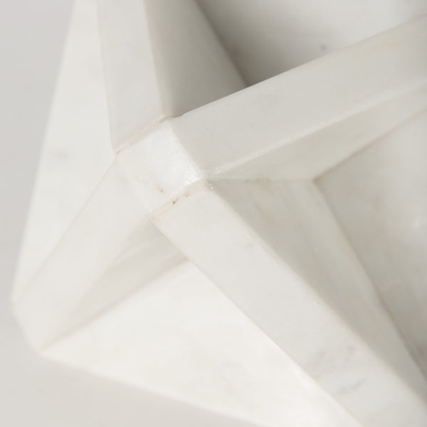 Sophia 5.5 L x 5.5 W x 8.5 H White Marble Decor Stand