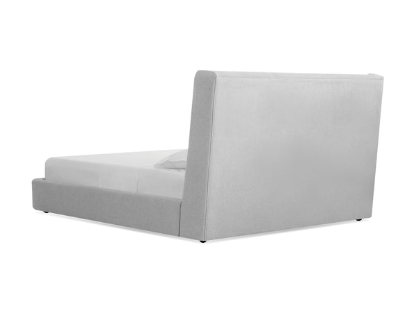 Cove King Storage Bed in heather grey chenille fabric