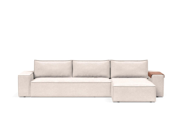 NEWILLA SOFA BED W/LOUNGER 57"X118", W/WIDE ARM RESTS