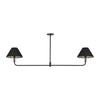 Cullen Linear Double Pendant - Black Leather